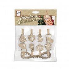 Christmas Wooden Clips (8 Pack)